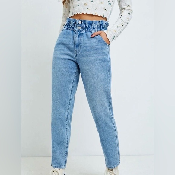 PacSun Paperbag Iris Blue Mom Jeans Women's Jeans 25 - Picture 7 of 7